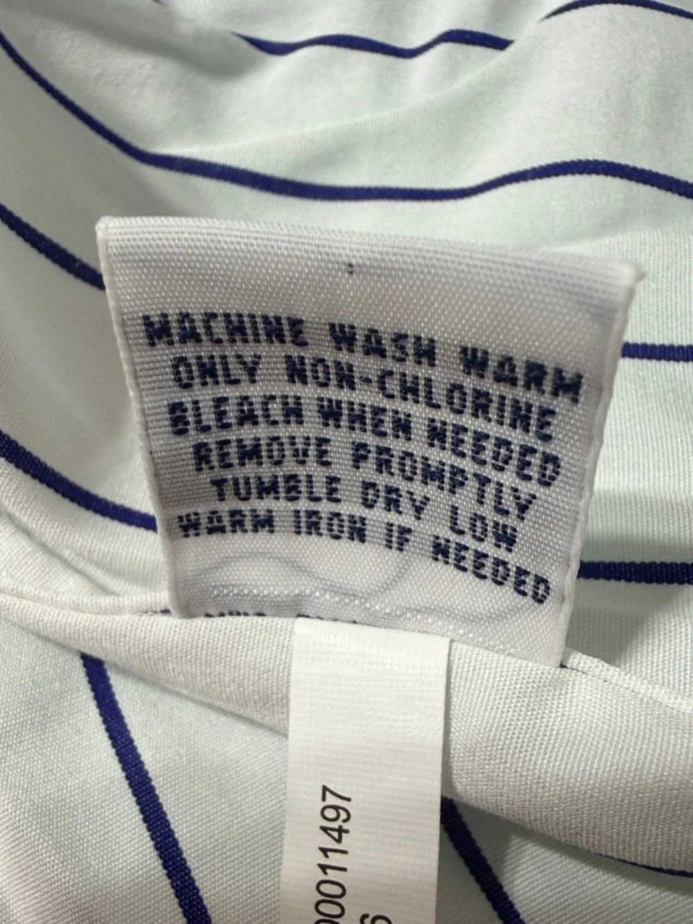 Polo by Ralph Lauren White Shirt with Navy Pinstripes